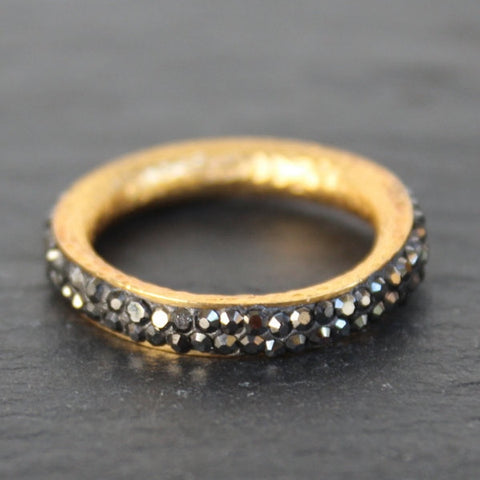 Infinity Band Ring - 24k Gold Dipped Swarovski Crystal Band