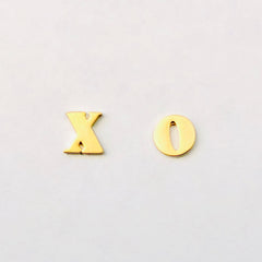 Initial Lower Case Stud Earrings - 18k Gold Initial Post Earrings